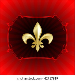 Original Vector Illustration: fleur de lis on red internet background AI8 compatible