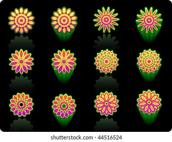 Original vector illustration:  floral design collection