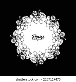 Original vector illustration. Floral wreath in vintage style.
