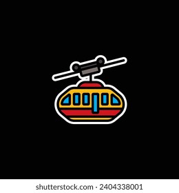 Original vector illustration. The funicular icon. Hand drawn, not AI