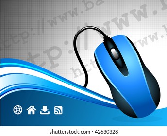 Original Vector Illustration: Global Communication Internet Background With Computer Mouse AI8 Compatible