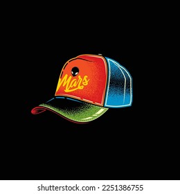 Original vector illustration. Headdress. Baseball cap. Design elements.