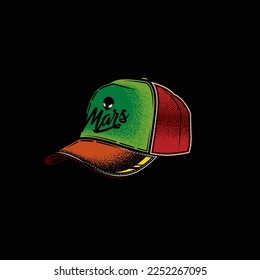 Original vector illustration. Headdress. Baseball cap. Design elements.