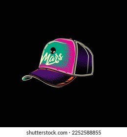 Original vector illustration. Headdress. Baseball cap. Design elements.