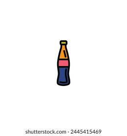 Original vector illustration. The icon of carbonated water in a glass bottle. Hand drawn, not AI