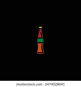 Original vector illustration. The icon of carbonated water in a glass bottle. Hand drawn, not AI