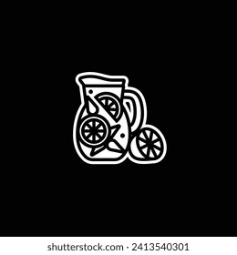 Original vector illustration. The icon of a cooling mojito in a jar. Hand drawn, not AI