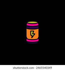 Original vector illustration. The icon of an energy drink in an aluminum jar. Hand drawn, not AI