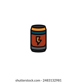 Original vector illustration. The icon of an energy drink in an aluminum jar. Hand drawn, not AI