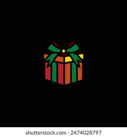 Ursprüngliche Vektorillustration. Das Symbol einer Geschenkbox mit Bogen. Handgezeichnet, keine KI