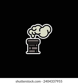 Original vector illustration. The icon of a home brick chimney. Hand drawn, not AI