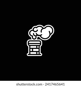 Ilustración vectorial original. El icono de una chimenea de ladrillo. Dibujado a mano, no IA