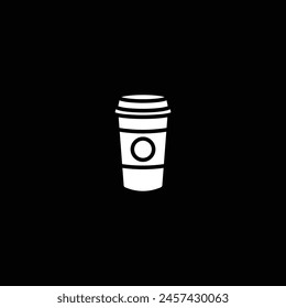 Original vector illustration. The icon of hot coffee in a paper cup. Hand drawn, not AI