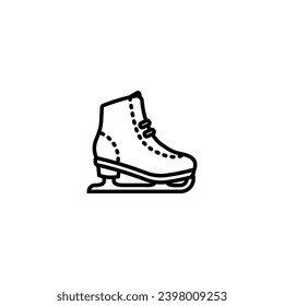 Original vector illustration. The icon of ice skates, or figure skating. Hand drawn, not AI