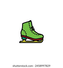 Original vector illustration. The icon of ice skates, or figure skating. Hand drawn, not AI