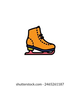 Original vector illustration. The icon of ice skates, or figure skating. Hand drawn, not AI
