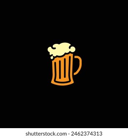 Original vector illustration. The icon of a large beer mug. Hand drawn, not AI