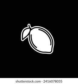 Original vector illustration. The icon of a ripe contour lemon. Hand drawn, not AI
