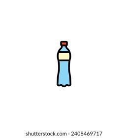 Original vector illustration. The icon of the sparkling water bottle. Hand drawn, not AI