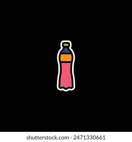 Original vector illustration. The icon of the sparkling water bottle. Hand drawn, not AI