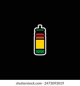 Original vector illustration. The icon of a sports water bottle. Hand drawn, not AI
