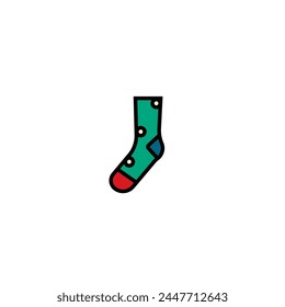 Ilustración vectorial original. El icono de los calcetines cálidos de invierno. Dibujado a mano, no AI