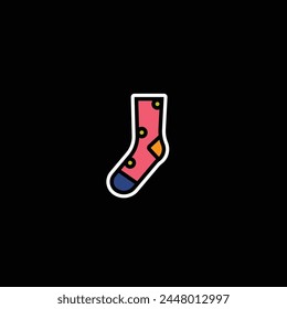 Original vector illustration. The icon of warm winter socks. Hand drawn, not AI