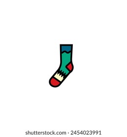 Ilustración vectorial original. El icono de los calcetines cálidos de invierno. Dibujado a mano, no AI