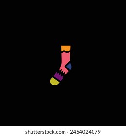 Original vector illustration. The icon of warm winter socks. Hand drawn, not AI