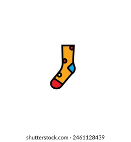 Original vector illustration. The icon of warm winter socks. Hand drawn, not AI