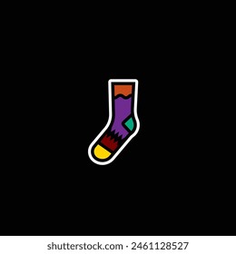 Ilustración vectorial original. El icono de los calcetines cálidos de invierno. Dibujado a mano, no AI