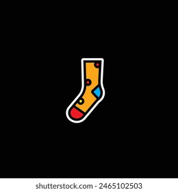 Original vector illustration. The icon of warm winter socks. Hand drawn, not AI