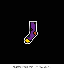 Ilustración vectorial original. El icono de los calcetines cálidos de invierno. Dibujado a mano, no AI