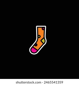Original vector illustration. The icon of warm winter socks. Hand drawn, not AI