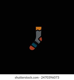 Original vector illustration. The icon of warm winter socks. Hand drawn, not AI