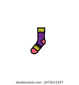 Ilustración vectorial original. El icono de los calcetines cálidos de invierno. Dibujado a mano, no AI