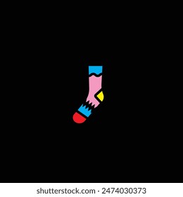 Original vector illustration. The icon of warm winter socks. Hand drawn, not AI