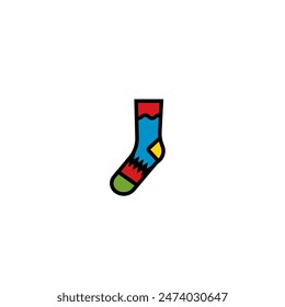 Original vector illustration. The icon of warm winter socks. Hand drawn, not AI