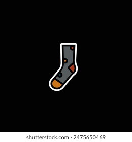 Original vector illustration. The icon of warm winter socks. Hand drawn, not AI