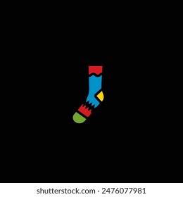 Original vector illustration. The icon of warm winter socks. Hand drawn, not AI