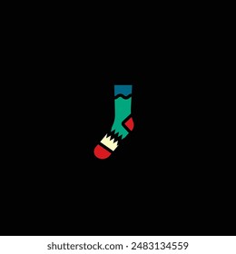 Original vector illustration. The icon of warm winter socks. Hand drawn, not AI