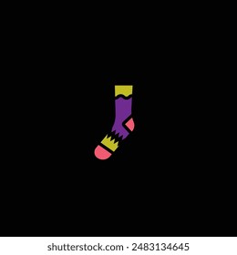 Original vector illustration. The icon of warm winter socks. Hand drawn, not AI