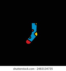 Original vector illustration. The icon of warm winter socks. Hand drawn, not AI