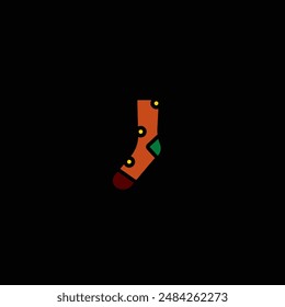 Original vector illustration. The icon of warm winter socks. Hand drawn, not AI