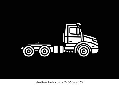 Original vector illustration. A large truck. A contour icon. Hand drawn, not AI