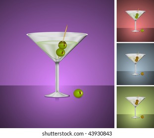 Original Vector Illustration: martini glass set