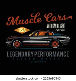 Original vector illustration. An old custom retro car. A design element.