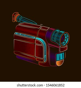 Original Vector Illustration. Old VHS Camcorder In Retro Style.