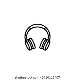 Original vector illustration. The outline icon of large wireless headphones. A design element. Hand drawn, not AI