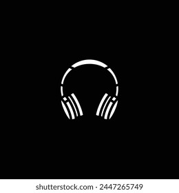 Ilustración vectorial original. El ícono de contorno de los Grandes auriculares inalámbricos. Dibujado a mano, no AI